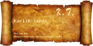 Karlik Teréz névjegykártya
